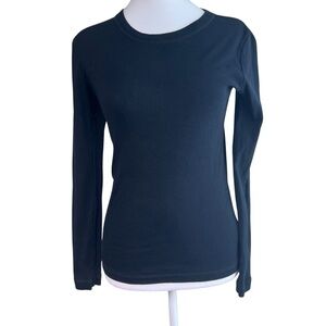 Gap The Bowery Super Soft Crew Long Sleeve Black T-Shirt Women's S Layering